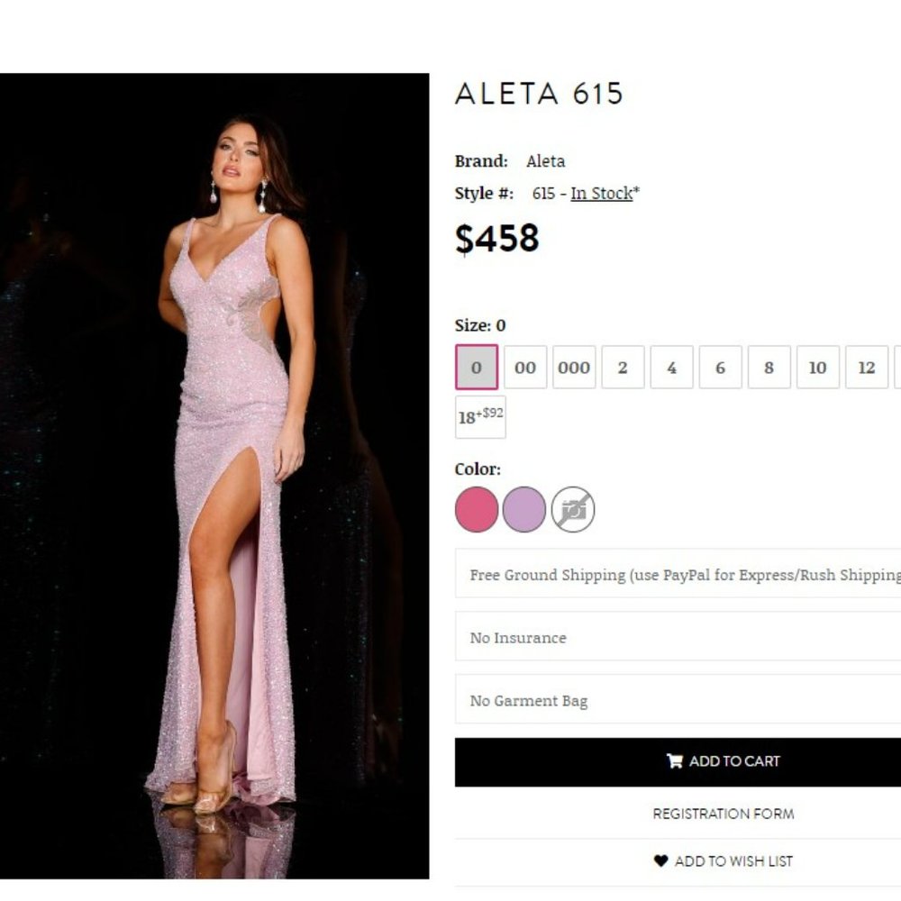 Homecoming/Prom/Evening Dress - Aleta Brand, Size 0, Lilac